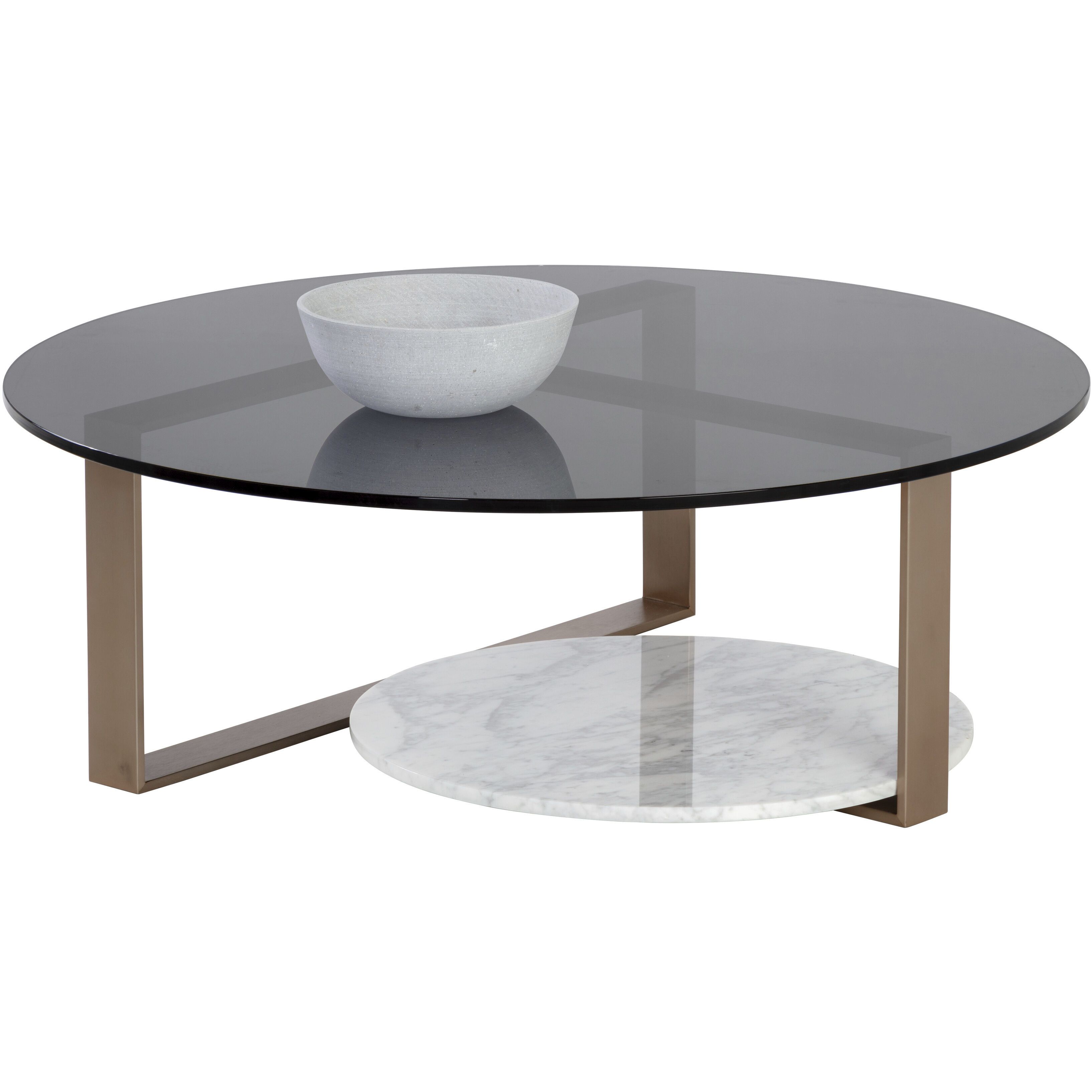 Maldini 37.5 X 13 inch Grey / Antique Brass Coffee Table